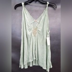 NWT Free People Woman's Mint Green New Vibes Tank Top Size Small